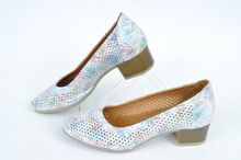 NEW! Цветни дамски обувки от естествена кожа с нисък ток